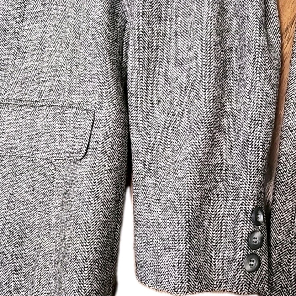 Vtg Pendleton Womens USA Made Virgin Wool Suit Skirt And Blazer S-10 Herringbone - Picture 6 of 15